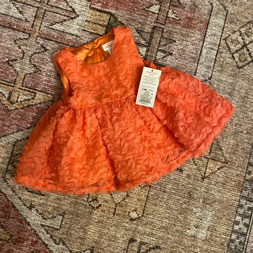 NWT baby girl orange Cat and Jack dress 3-6M